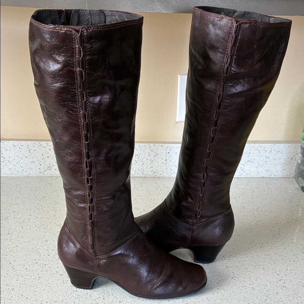 Clarks Dark Brown Heeled Boots